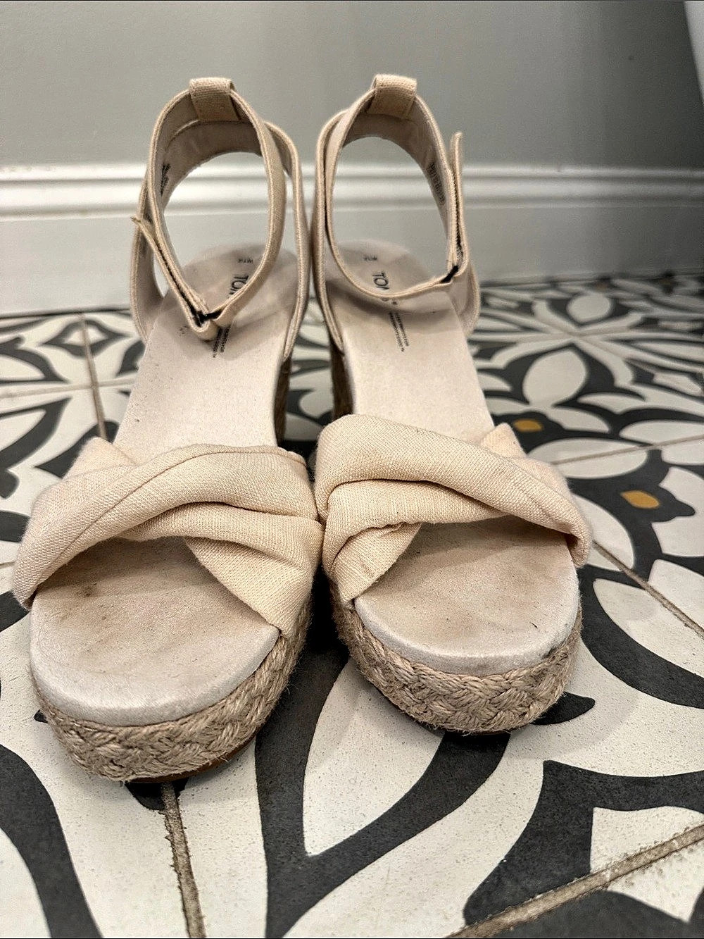 TOMS Marisela Wedge Sandal Bone US 12